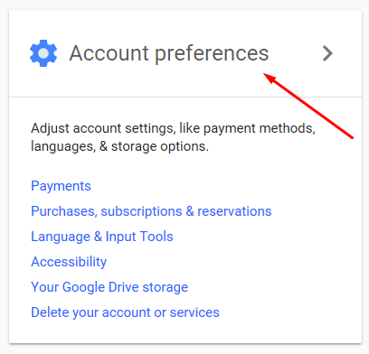 Delete google account