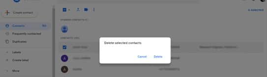 Gmail contacts list