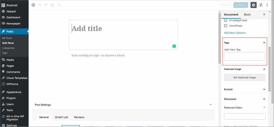 What are WordPress tags