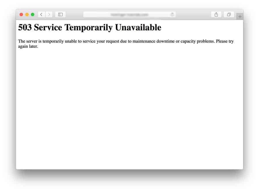 fix 503 Service Unavailable Error 