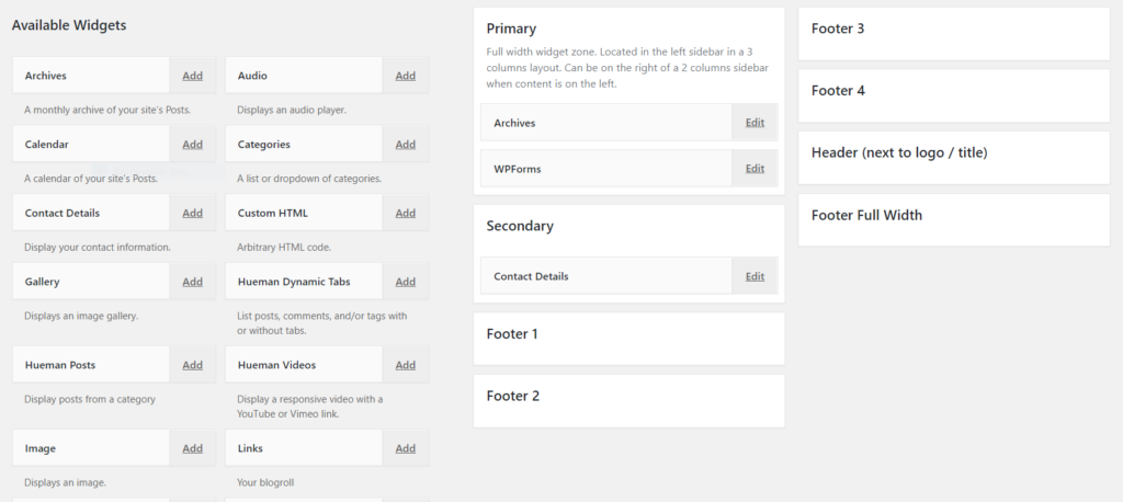 How to add widgets in WordPress 