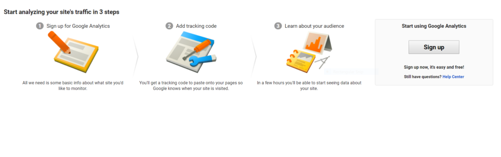 How to setup google analytics account
