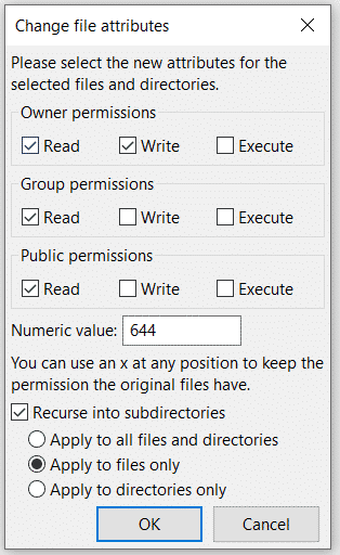 file and folder permissions error