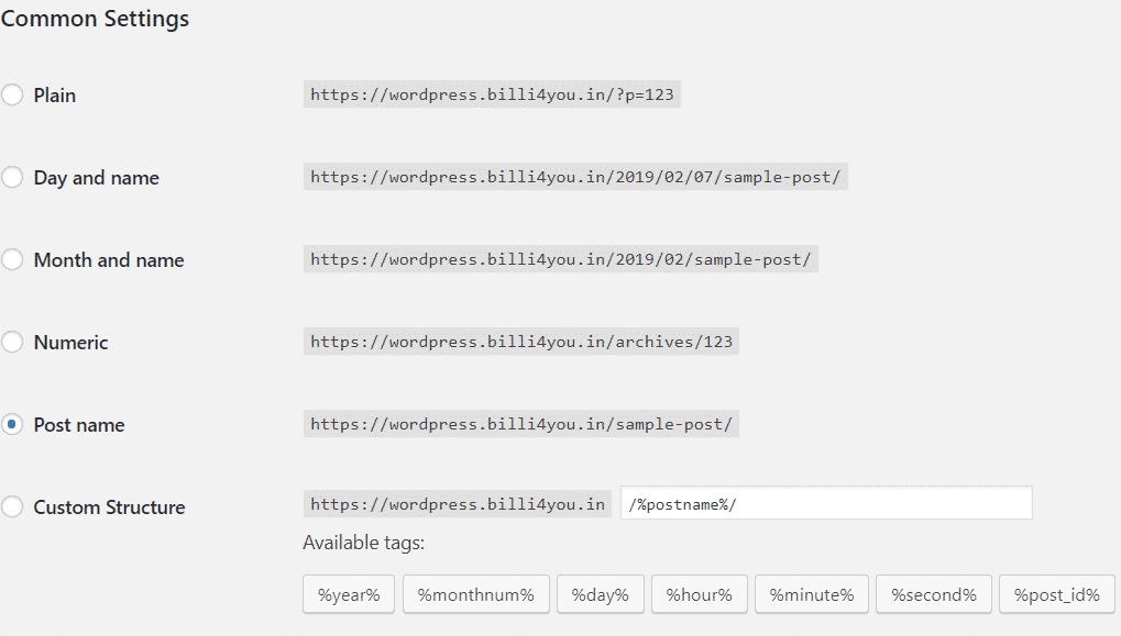 how to change wordpress permalink