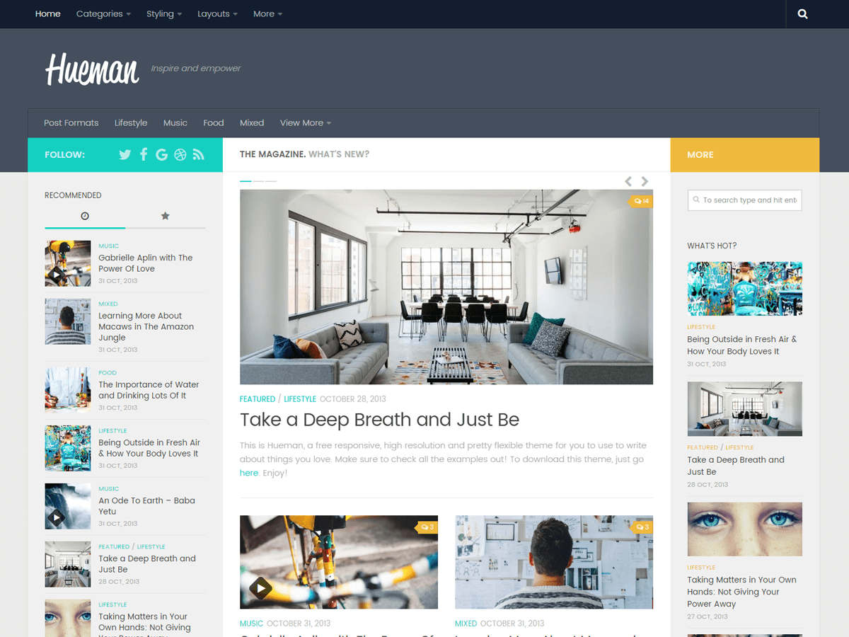 magazine style WordPress theme
