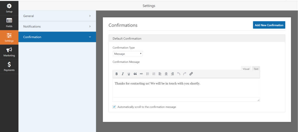Create contact form