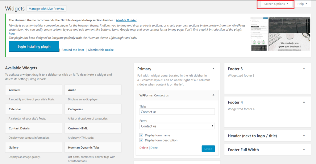 How to add widgets in WordPress 
