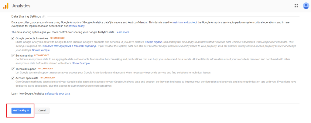 How to setup google analytics account