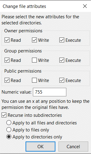 file and folder permissions error