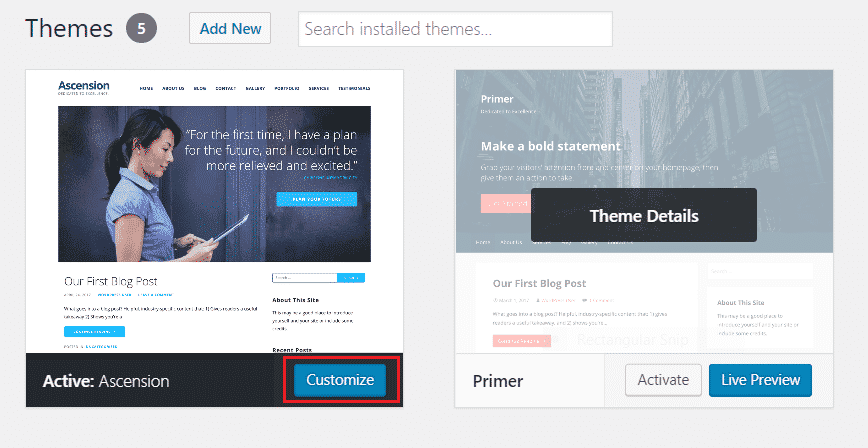 How to customize wordpress theme