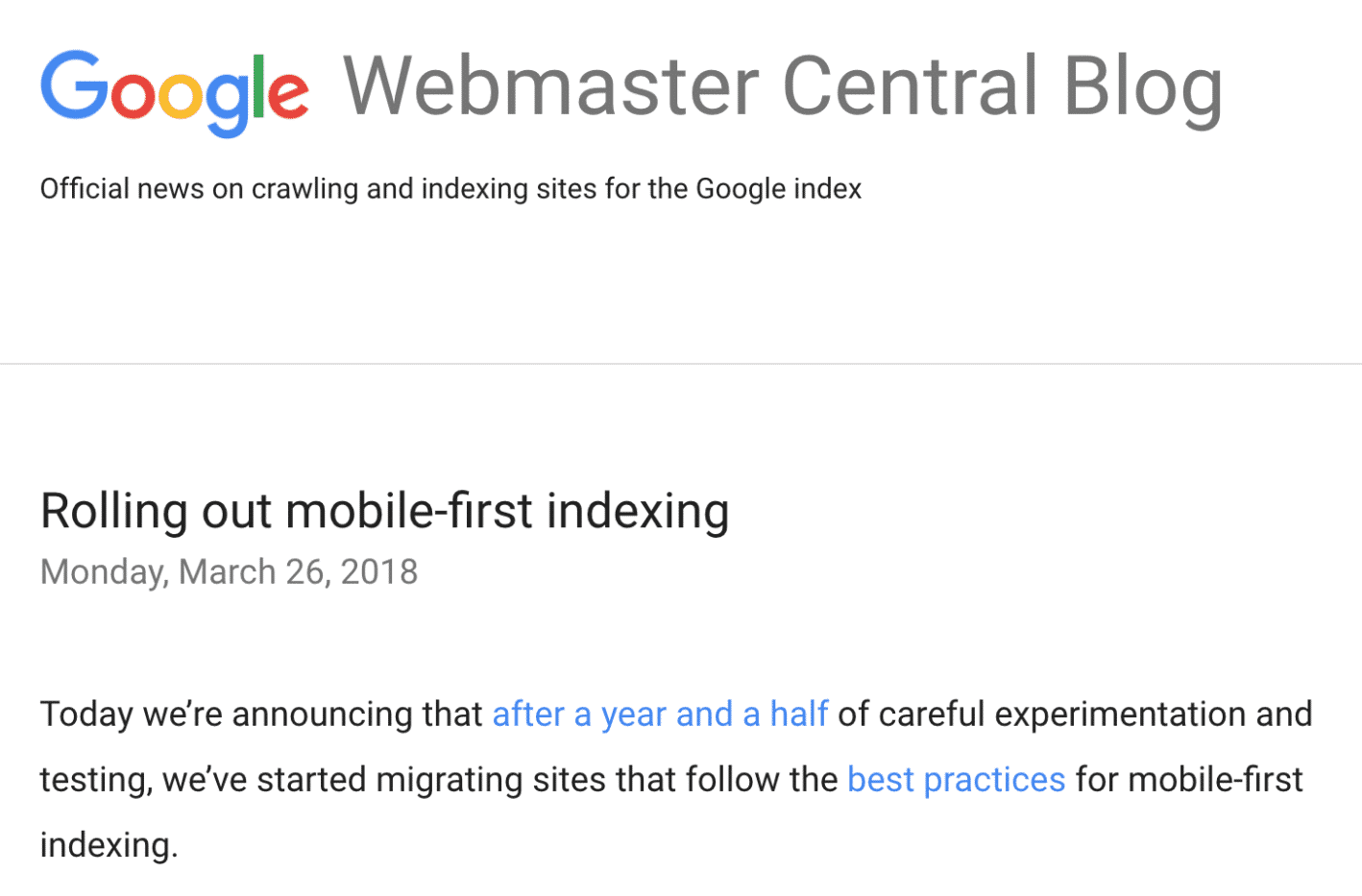 mobile forst indexing