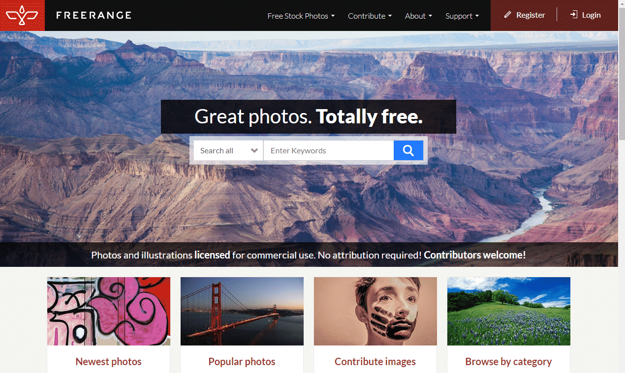 Websites for free Stock Images