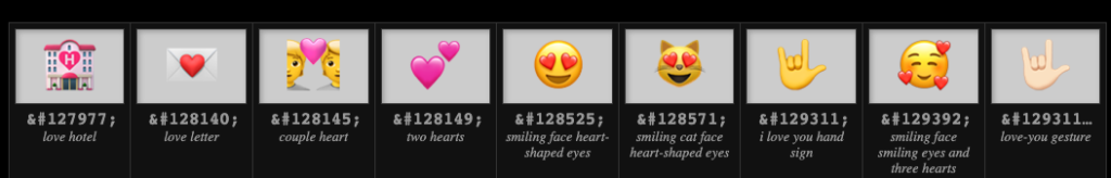 love emoji result