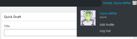 logout admin bar