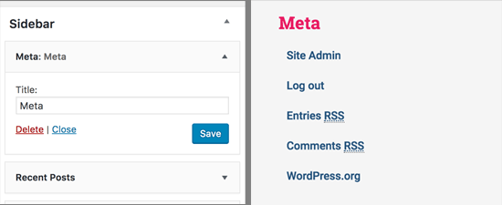meta widget