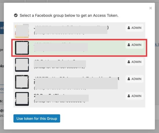 token fb group