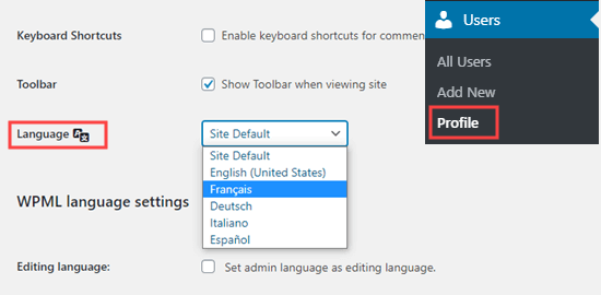 user profile setup