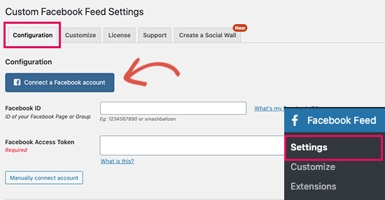 connect fb account