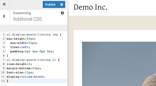 custom css