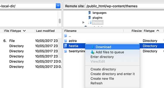 download theme backup