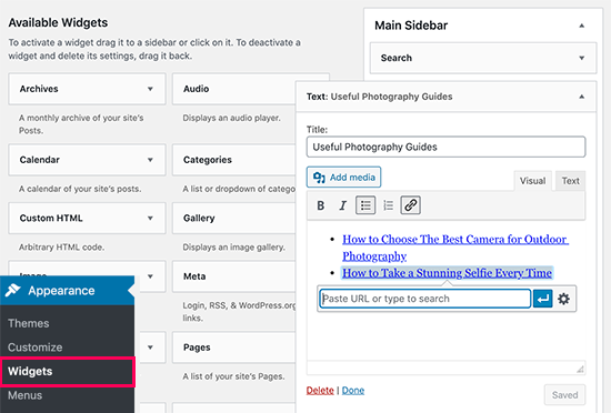 feature posts text widget