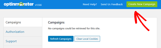 optinmonster create newn campaign