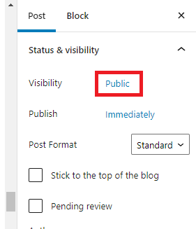 password protection public option