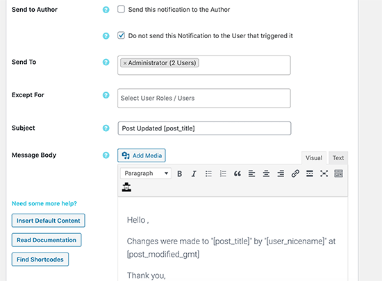 setup email settings