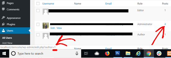 your user profile id in wordpress