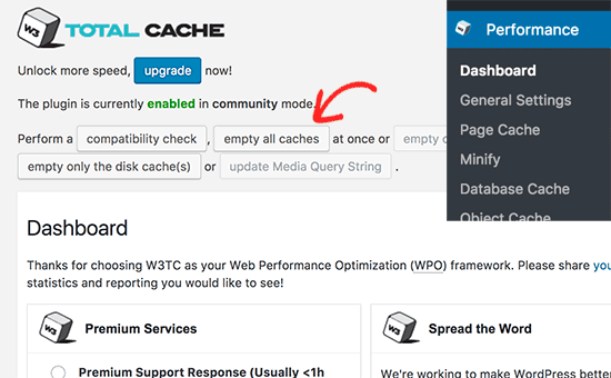 w3t emptycache