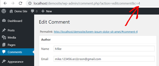 wordpresscomment id on address bar