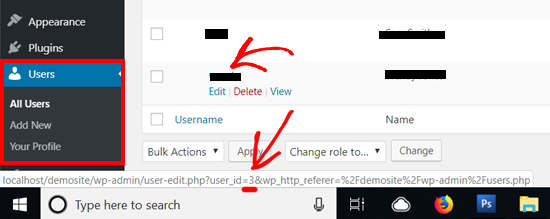wordpress user id