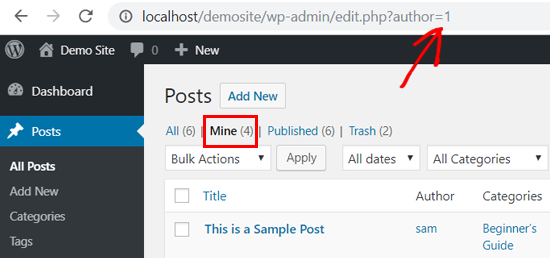 your user profile id in wordpress browser