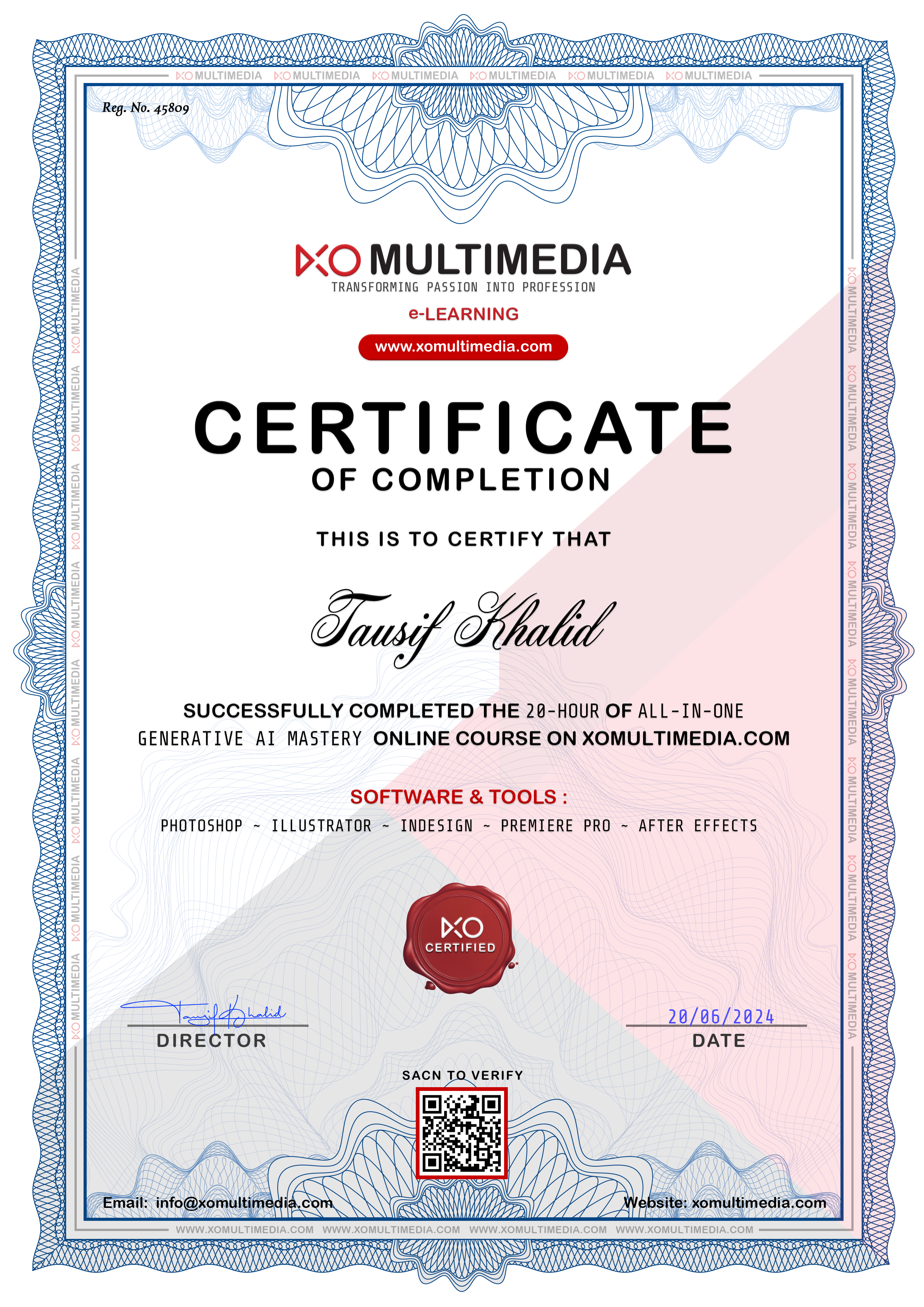 Xo Multimedia Certificate